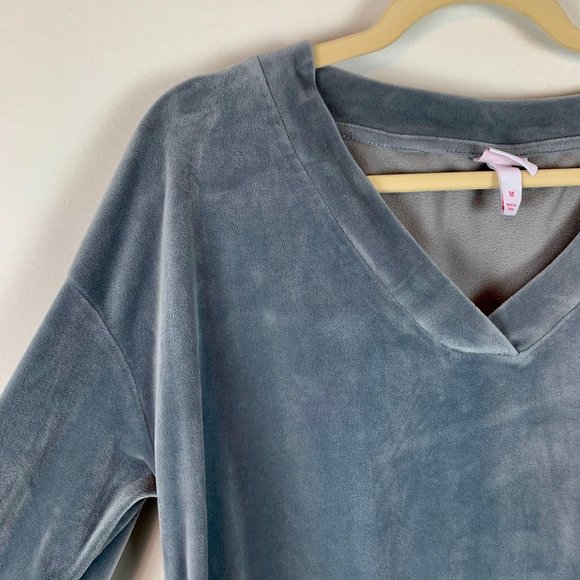 ISABEL Maternity Grey‎ Velour Side-Ruched VNeck Pullover Sz M - Picture 5 of 10